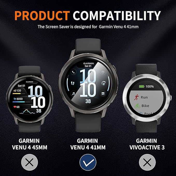 Suoman for Garmin Venu 4 41mm Screen Protector, [Anti Scratch] Charger Port + Ultra-thin High Definition Soft Garmin Venu 4 Smartwatch Protective Film - Image 2