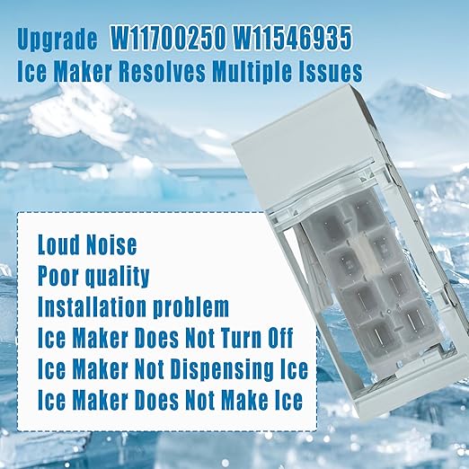 W11700250 W11546935 Ice Maker Assembly Replacement for Whirlpool Refrigerator, Replaces W11359448 W11633658, Compatible with Amana Maytag - Image 4