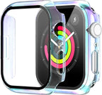 Diruite 2-Pack for Apple Watch Series 3/2/1 42mm Case, Ultra-Thin All-Around Tempered Glass Screen Protector Protection Cover for iWatch 42mm - Colorful by Suoman