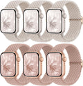 6 Pack Braided Stretchy Bands Compatible with Apple Watch Band 38mm 40mm 41mm 42mm 44mm 45mm 46mm 49mm Women Men, Adjustable Nylon Solo Loop Elastic Straps for iWatch Series 11 10 9 8 7 6 5 4 SE Ultra by KnossenWatchBand