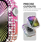 KADES Compatible with Apple Watch Series SE 6 5 4 with Built-in Tempered Glass Screen Protector Bling Crystal Diamond Rhinestone Full Protective Bumper Cover for Women (40mm,Iridescent) - Image 3