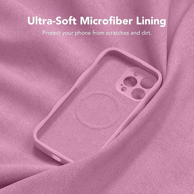 Magnetic for iPhone 16 Pro Case, [Full Camera Protection][Compatible with MagSafe] Cute Wave Frame Silicone Shockproof Protective Phone Case for iPhone 16 Pro 6.3", Blackcurrant - Image 5
