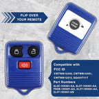 KeylessOption Key Fob Replacement for 1998 1999 2000 2001 2002 2003 2004 2005 2006 2007 2008 2009 2010 2011 2012 2013 2014 2015 2016 Ford Lincoln Mazda Mercury Remote, 3-Button Navy Blue - Image 6