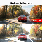 REDTIGER F17 & CPL 4K 3 Channel Dash Cam, 5GHz WiFi Built-in GPS with 64GB Card, 2160P+1080P+1080P Front and Rear Inside, Triple Car Camera with 3 Inch Screen, IR Night Vision, G Sensor, WDR - Image 6