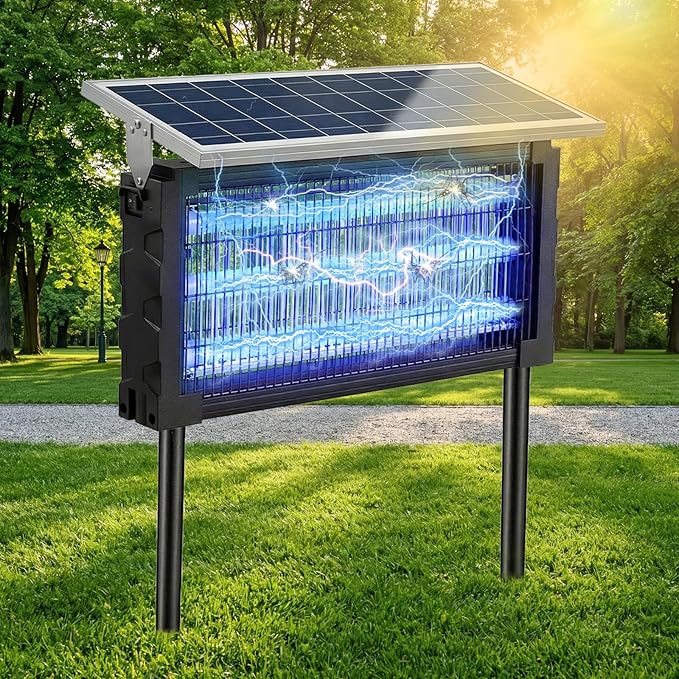 2026 New Solar Bug Zapper Outdoor Large 18W High-Efficiency Solar Panel & 4500V Grid Cordless Electric Mosquito Zapper Indoor, IPX5 Waterproof Fly Trap Insect Killer for Backyard, Garden, Patio by Unknown
