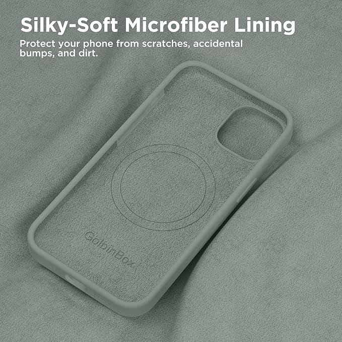 GolbinBox Magnetic for iPhone 15 Case, Compatible with MagSafe, [Soft Anti-Scratch Microfiber Lining], Slim Liquid Silicone Shockproof Protective Phone Case for iPhone 15 6.1 inch, Calke Green - Image 6