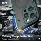 ImpactStrong Magnetic Guard Designed for iPhone 15 Pro Max Case [Camera Protection] [Military Grade Drop Tested] [Compatible with MagSafe] Slim Translucent Matte Phone Case (6.7") - Dark Green - Image 4