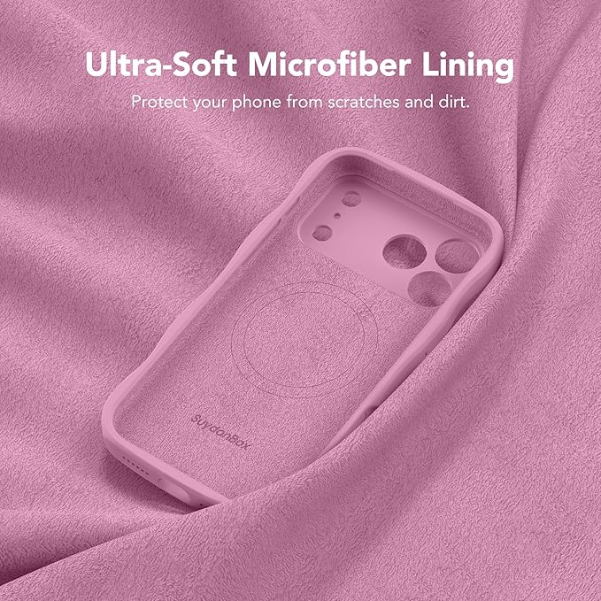 Magnetic for iPhone 17 Pro Case, [Full Camera Protection][Compatible with MagSafe] Cute Wave Frame Silicone Shockproof Protective Phone Case for iPhone 17 Pro 6.3", Blackcurrant - Image 5