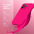 Magnetic for iPhone 13 Pro Max Case, Compatible with MagSafe, [Full Camera Protection][Screen Protector] Silicone Shockproof Protective Phone Case for iPhone 13 Pro Max 6.7", Hot Pink - Image 2