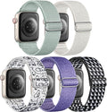 5 Pack Stretchy Nylon Band Compatible with Apple Watch Bands 40mm 41mm 42mm 44mm 45mm 46mm 49mm 38mm for Women Men, Braided Solo Loop Strap for iWatch SE3 2, Ultra3 2 1, Series 11 10 9 8 7 6 5 4 3 2 1 by Cangroo