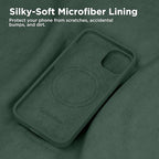GolbinBox Magnetic for iPhone 15 Case, Compatible with MagSafe, [Soft Anti-Scratch Microfiber Lining], Slim Liquid Silicone Shockproof Protective Phone Case for iPhone 15 6.1 inch, Dark Green - Image 6