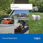 Tapo 4K 8MP Wired Pan/Tilt Outdoor Security Camera, Free Person/Vehicle Detect & 360° View, Color Night, Local AI, SD/Cloud Storage, Works w/Alexa & Google Assistant, 2.4 GHz WiFi C560WS - Image 4