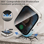 Waterproof Privacy Case Compatible with Apple Watch Series 11 10 42mm with Anti-peep Screen Protector, iWatch Face Cover Protective Bumper for iWatch Case 42mm Clear - Image 5