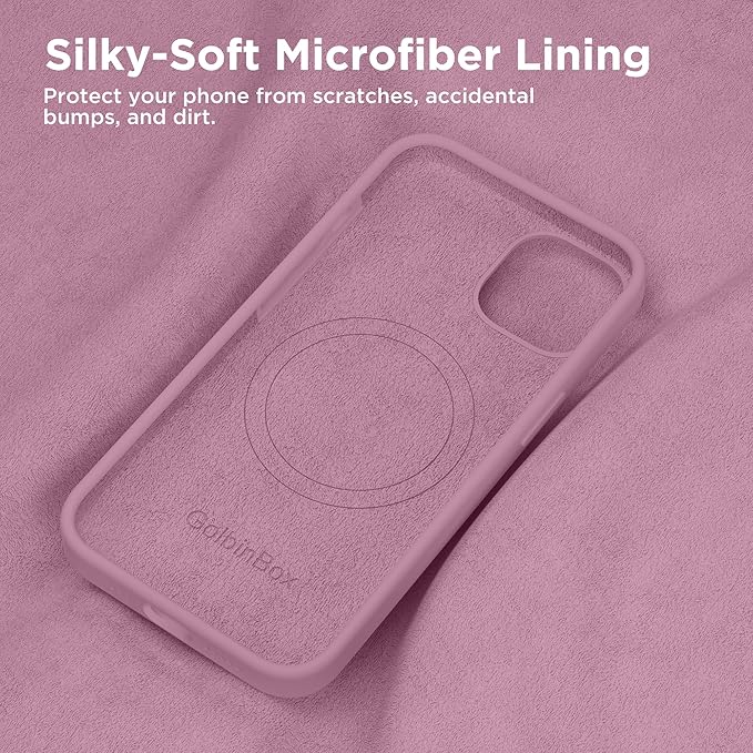 GolbinBox Magnetic for iPhone 15 Case, Compatible with MagSafe, [Soft Anti-Scratch Microfiber Lining], Slim Liquid Silicone Shockproof Protective Phone Case for iPhone 15 6.1 inch, Blackcurrant - Image 6