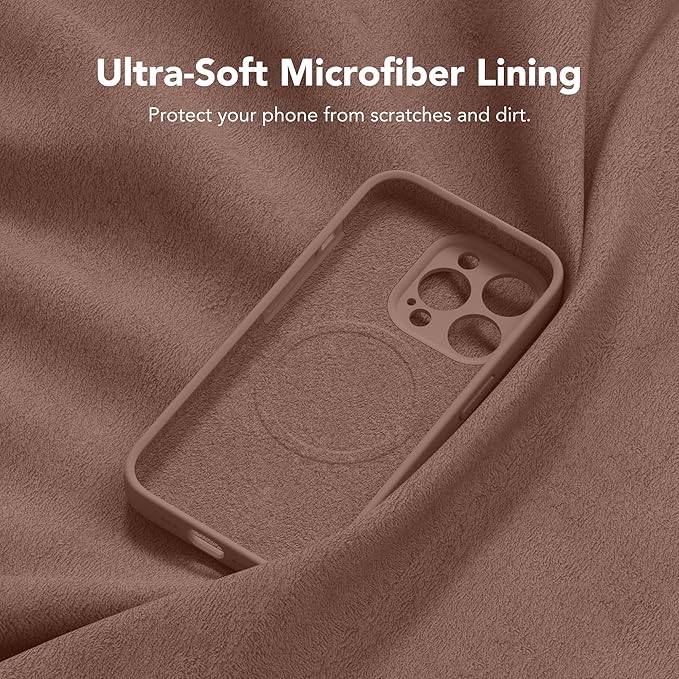 Magnetic for iPhone 13 Pro Max Case, Compatible with MagSafe, [Full Camera Protection][Screen Protector] Silicone Shockproof Protective Phone Case for iPhone 13 Pro Max 6.7", Brown - Image 7