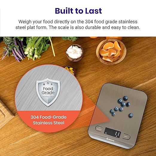 Etekcity Food Nutrition Kitchen Scale, Digital Grams and Ounces for Weight Loss, Baking, Cooking, Keto and Meal Prep, Large, 304 Stainless Steel - Image 9