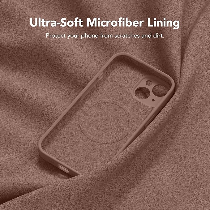 Magnetic for iPhone 13 Case, Compatible with MagSafe, [Full Camera Protection][Screen Protector] Silicone Shockproof Protective Phone Case for iPhone 13 6.1", Brown - Image 6