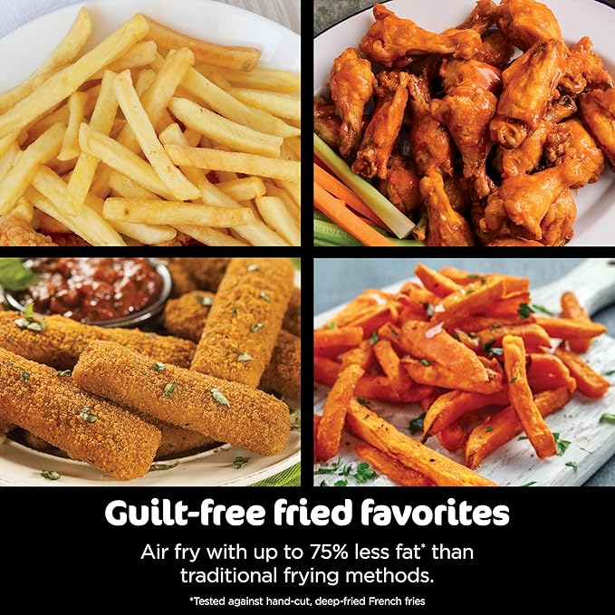 Ninja Foodi Air Fryer | 6-in-1 with 7-QT MegaZone & Basket Divider for Large Proteins & Full Meals | Cook 2 Foods at Once | 450° F | Air Fry, Roast, Broil, Dehydrate, Keep Warm & Bake | Black | DZ071 - Image 5