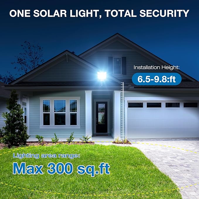 Solar Lights Outdoor,IP66 Waterproof Solar Street Lights Outdoor,6500K LED Dusk to Dawn Security Flood light with Motion Sensor and Remote Control for Yard,Parking Lot, Courtyards,Garages 4-Pack - Image 2