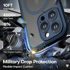 ImpactStrong Magnetic Guard Designed for iPhone 15 Pro Max Case [Camera Protection] [Military Grade Drop Tested] [Compatible with MagSafe] Slim Translucent Matte Phone Case (6.7") - Navy Blue - Image 6