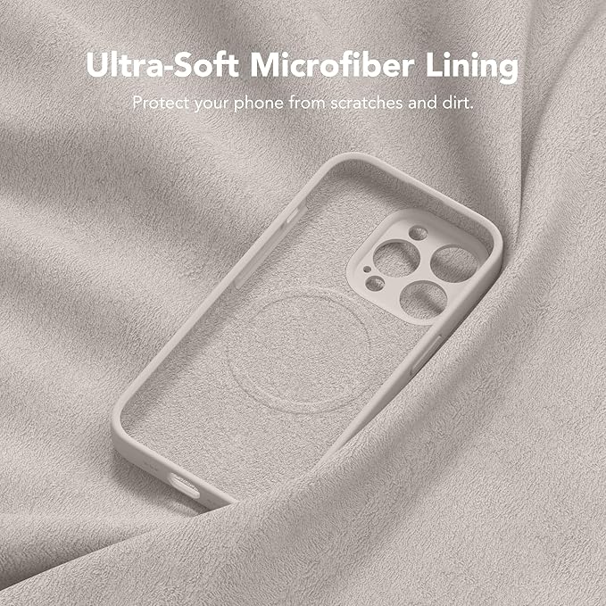Magnetic for iPhone 13 Pro Max Case, Compatible with MagSafe, [Full Camera Protection][Screen Protector] Silicone Shockproof Protective Phone Case for iPhone 13 Pro Max 6.7", Stone - Image 7