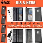 4 Faraday Bag Anti-Tracking GPS RFID Car Key Signal Blocker Wallet Shielding Pouch Protective Case for Cell Phone Car Key FOB, Data Privacy, Electronic Device Security (4 PACK - GRAY) - Image 7