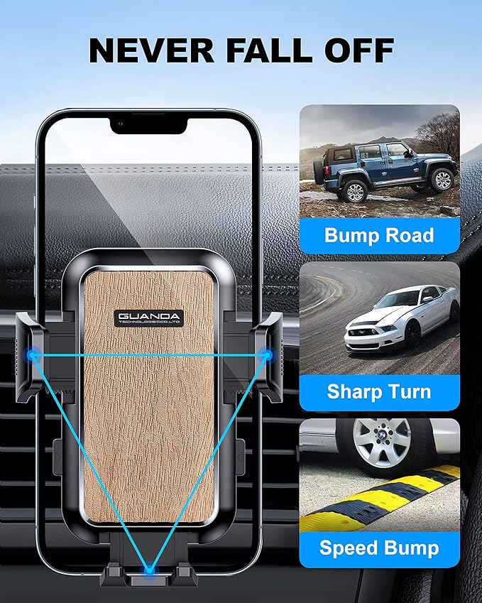 Car Phone Holder Mount for Air Vent, [Never Shake Hook Clip] 360° Adjustable Vent Clip, Compatible with Big Phones,Thick Cases, Phone Holders for Your Car–Fits iPhone, Samsung and Android - Image 5
